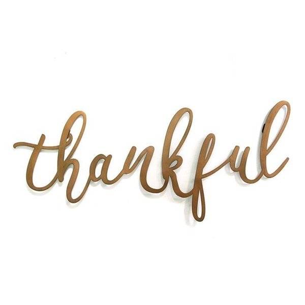 Home Roots Home Roots 321195 Bronze Thankful Script Wall Decor 321195